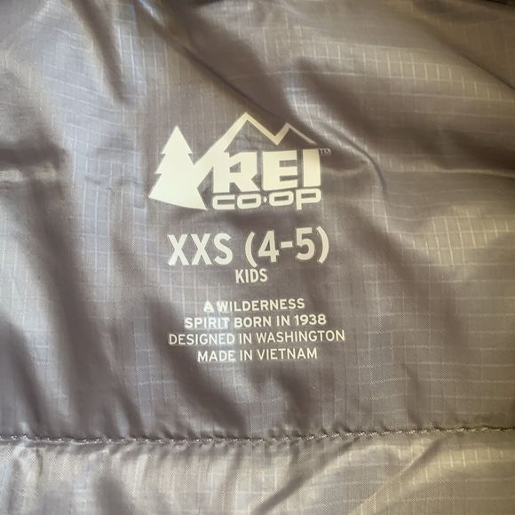 REI Co-op Vest Youth XXS 4/5 Gray Full Zip 80% Down Puffer Sleeveless Jacket 650 - Picture 4 of 10